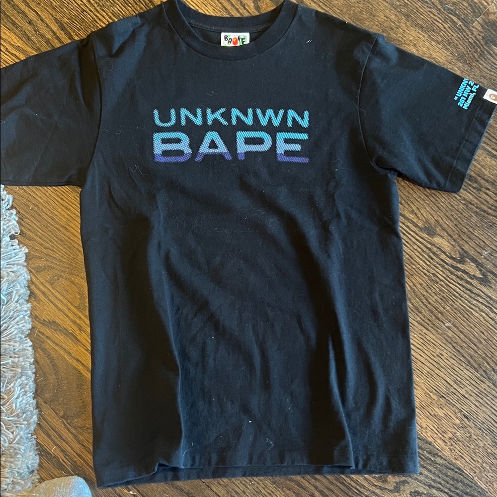 Bape Black T-Shirt with Blue and Purple Logo